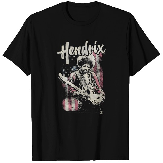 Jimi Hendrix - Mens Flag Hendrix T-Shirt