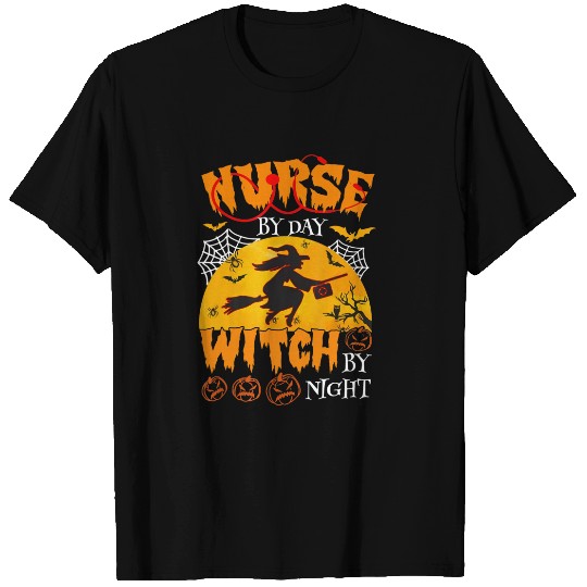 Nurse By Day Witch By Night Halloween T Shirt