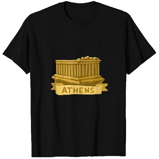 Athens Greece Acropolis Parthenon Gold T Shirt