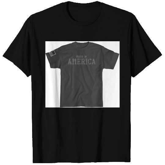 Made in America Shirt with Sleeve Flag - Black