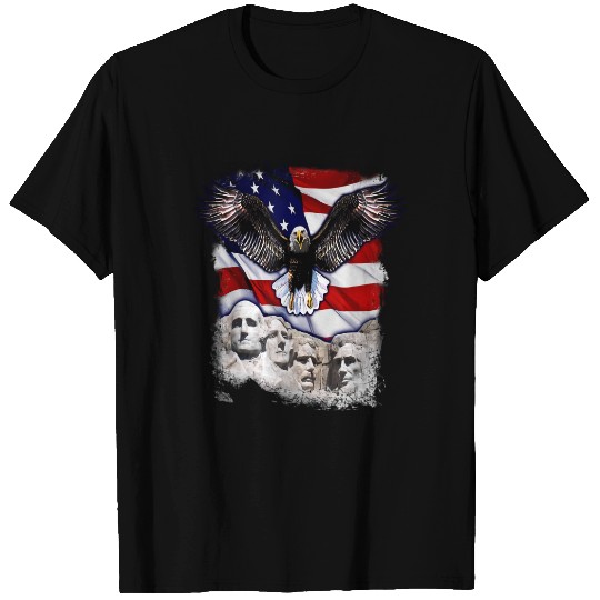 American Bald Eagle Mount Rushmore 'Merica Flag T-Shirt