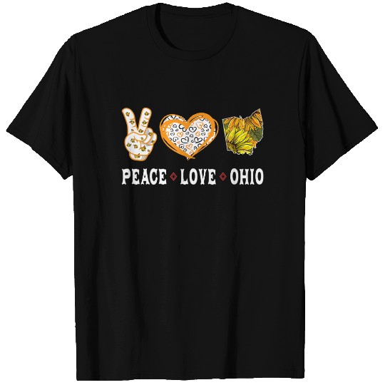 Peace love Ohio State Souvenirs Sunflower T-Shirt
