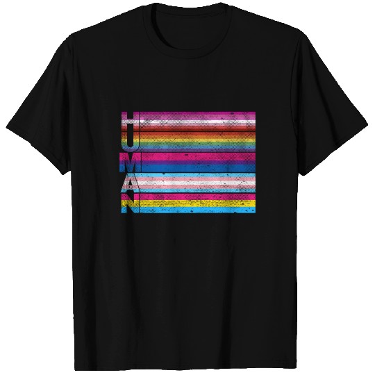 Human Lesbian Bisexual Transgender Pansexual LGBT Flag Shirt T-Shirt