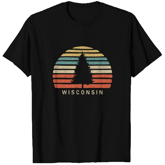Retro Sunset Wisconsin T Shirt