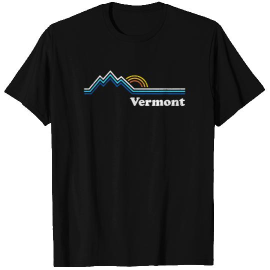 Retro Vermont Vintage Sunrise Mountains T Shirt