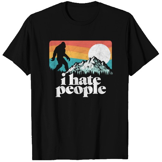 I Hate People! Funny Bigfoot Mountains Retro T-Shirt
