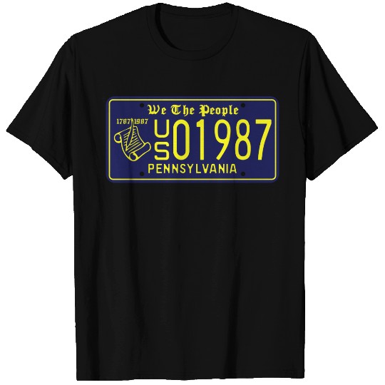 Pennsylvania 1987 Constitution License Plate T-shirt