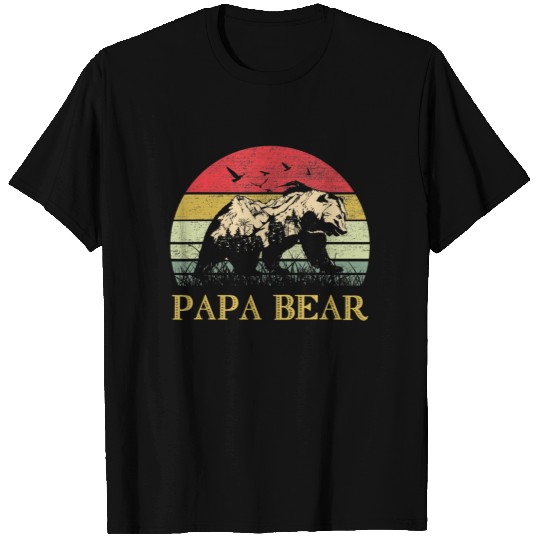 Mens Papa Bear Best Dad TShirt Fathers Day Father Pop T-Shirt