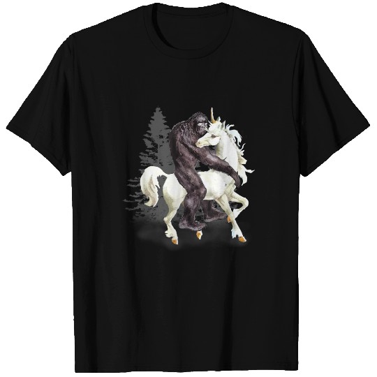 Bigfoot Sasquatch Riding Unicorn Cute T-Shirt