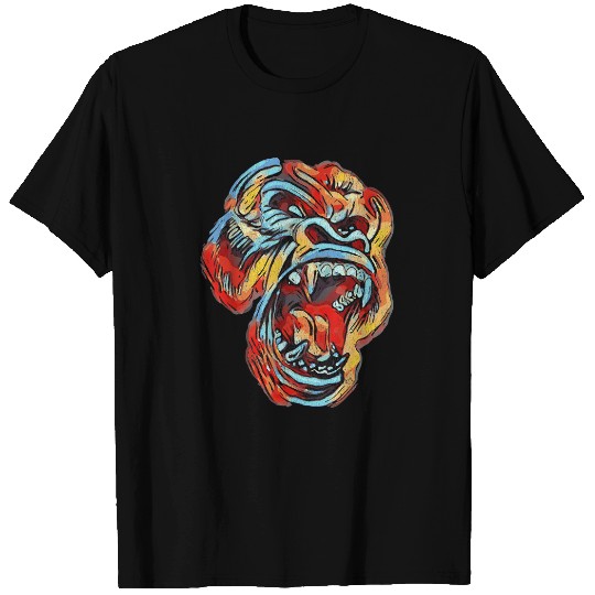 Colorful Silverback Gorilla Image Gorillas Picture Ape T Shirt