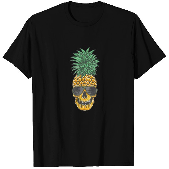 Pineapple Skull Aloha Beaches Hawaiian Hawaii Goth T-shirt