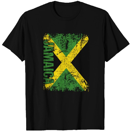 Jamaican Flag Vintage Distressed T Shirt