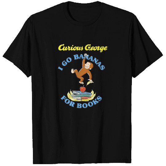 Curious George I Go Bananas For Books Book Stack T Shirt