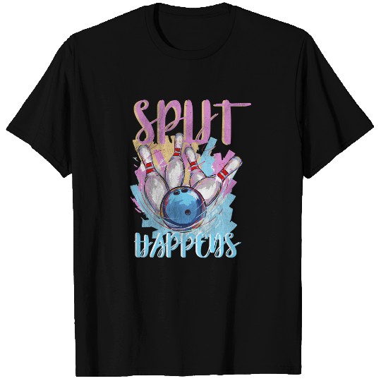 Funny Bowling Tshirt | "Split Happens" | Bowling Lovers Gift