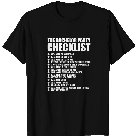 Bachelor Party Checklist Groomsmen T Shirt