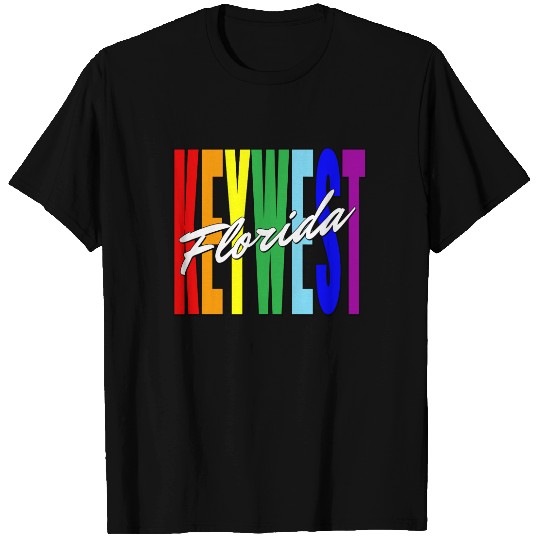 Key West Florida Rainbow Letters T-Shirt