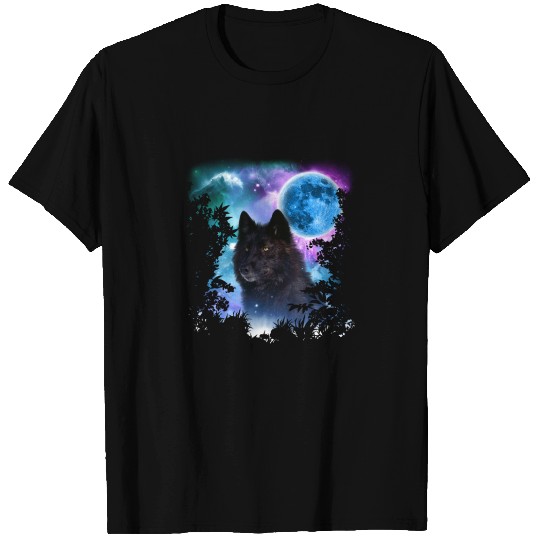 Black Wolf MidNight Forest T-shirt
