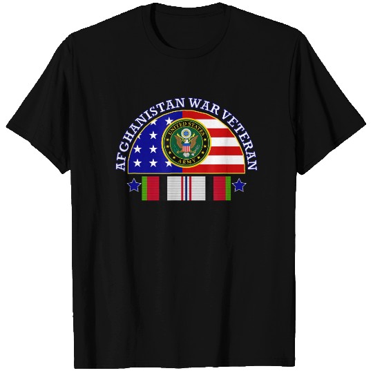 Army Afghanistan War Veteran Patch Image T-Shirt