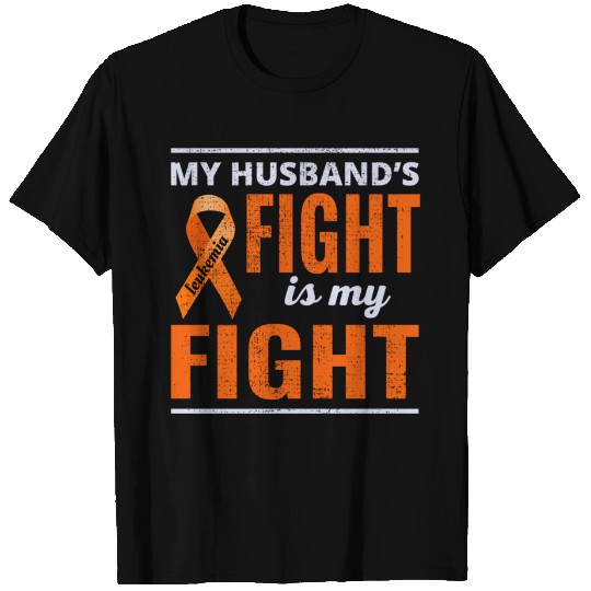 Leukemia Cancer Awareness Support Husband - Leukemia Awareness - T-Shirt