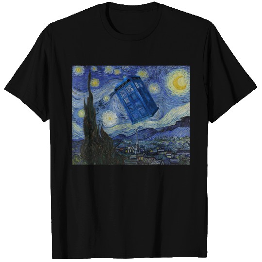 Starry Night Tardis - Tardis - T-Shirt