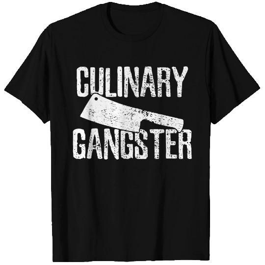 Black Chef Cook Cooking Culinary Gangster Vintage Black T-Shirt Small