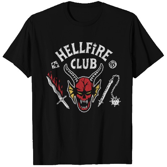 Stranger Things 4 Hellfire Club Skull & Weapons T-Shirt T-Shirts
