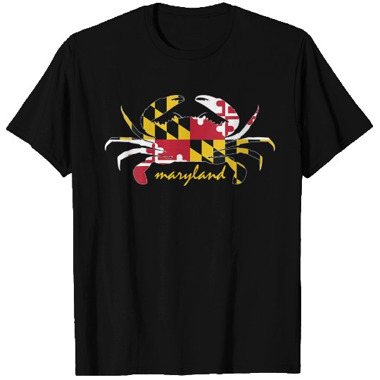 Maryland Crab Cute State Pride Flag T Shirt