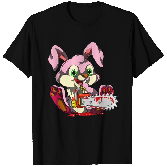 Bloody Chainsaw Bunny Halloween Horror Rabbit T Shirt