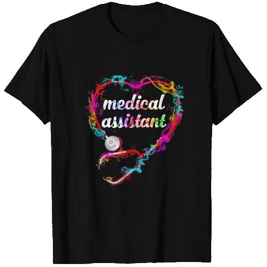 Cute Medical Assistant Colorful Stethoscope Heart T-shirt