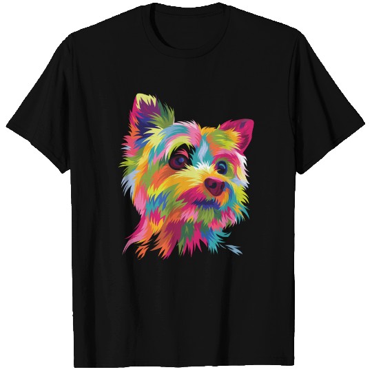 Funny Dog Yorkie Pop Art T Shirt