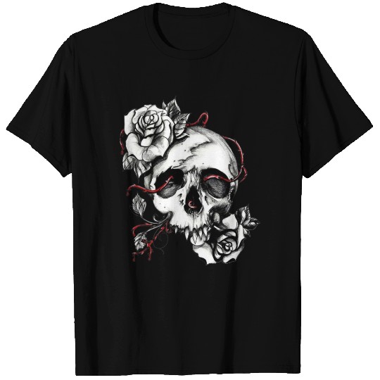 Skull And Roses Premium T Shirt