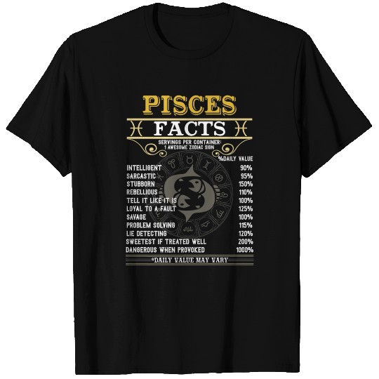 Pisces Facts Zodiac Signs T Shirt