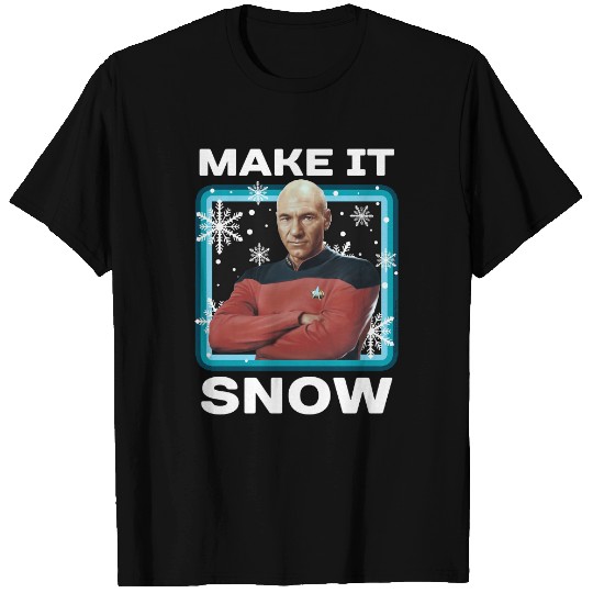 Star Trek Next Generation Make It Snow Christmas Poster Classic T-Shirts