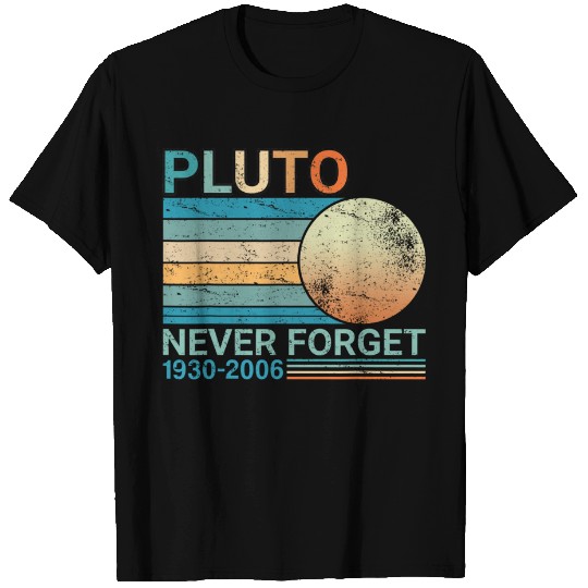 Pluto Never Forget Science Space Graphic Retro T-Shirt