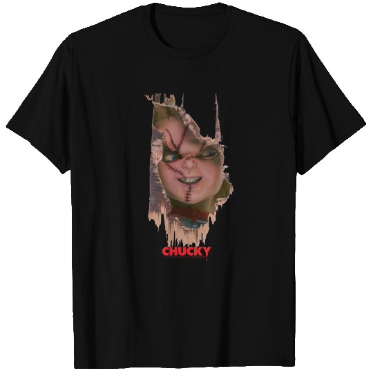 Child's Play Broken Door Here's Chucky Poster T-Shirt
