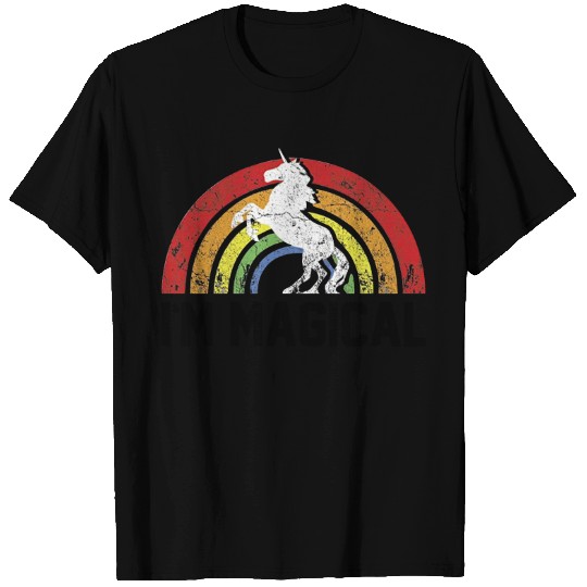 Men's I'm Magical Rainbow Unicorn Tri Blend Tshirt Heather Grey