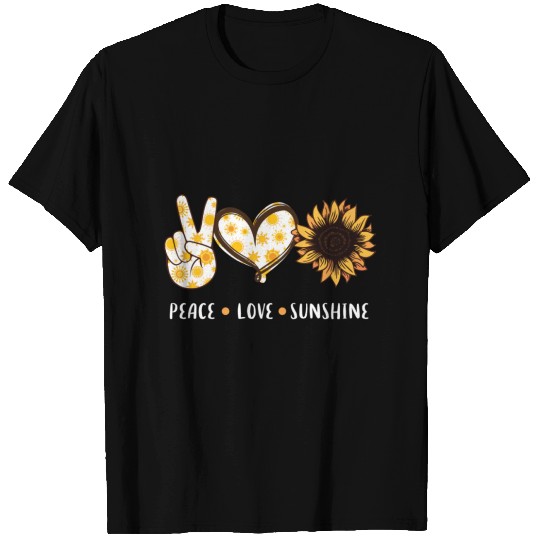 Peace Love Sunshine Sunflower Hippie gift for men T-shirt