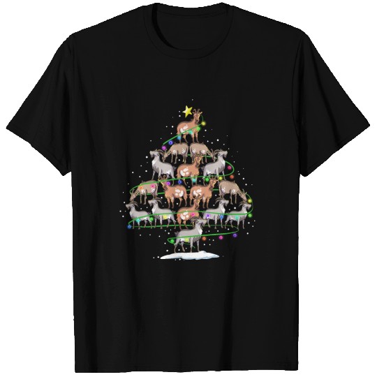 Funny Goat Christmas Tree Xmas Gift T-shirt