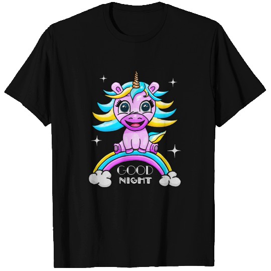 Good Night Good Night Unicorn Rainbow T-shirt