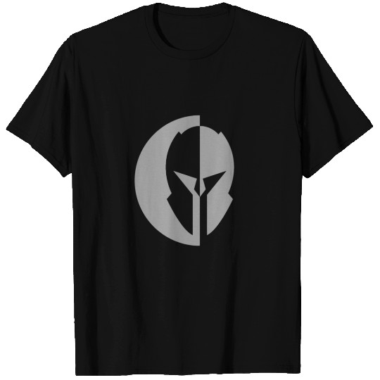 good dark spartan helmet grey T-shirt