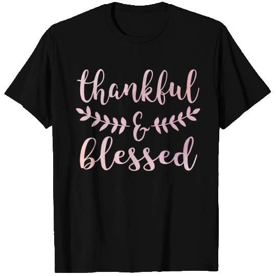 Thankful And Blessed Fall Autumn Leaves Turkey T-shirt