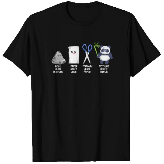 Kids Rock Paper Scissors Panda Bear Gift T-shirt