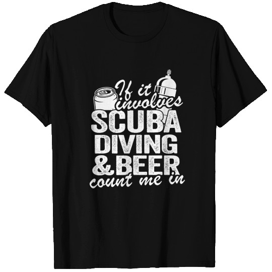 Funny Divers Dad Scuba Diving & Beer Gift Men T-shirt
