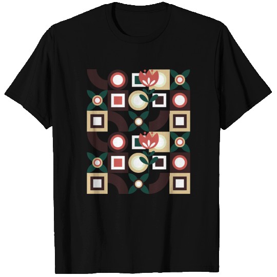 Geometric pattern flower design T-shirt