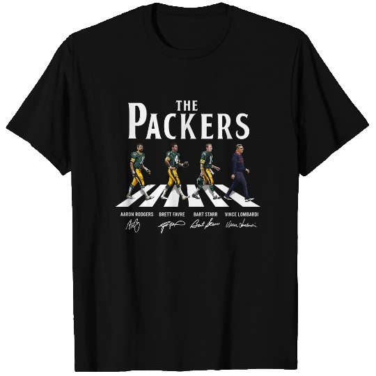 The Packers Walking Abbey Road Signatures t shirt, Green Bay Packers shirt