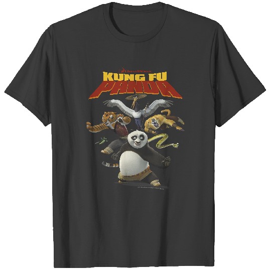 Kung Fu Panda Group Shot Action Portrait Movie Logo Pullover Hoodie T-Shirts