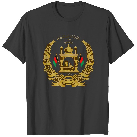 Discover Afghanistan T-Shirt Afghan Flag Gold Emblem Long Sleeve T-Shirts