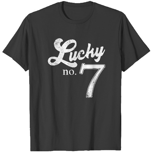 Discover Lucky Number Seven Distressed Favorite Number Seven T-Shirt T-Shirts