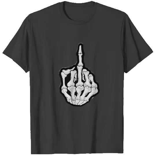 Middle finger skeleton hand T-shirt