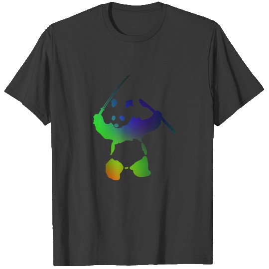 Rainbow Katana Panda T-shirt